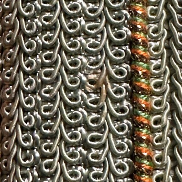 Mary Frances Floral Beaded Ruffled Small Handbag Pink Yellow - Picture 5 of 12